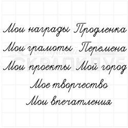 Штамп со школьными надписями о жизни ученика