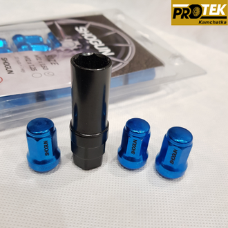 Комплект гаек Shogun конус 12*1,25 синий