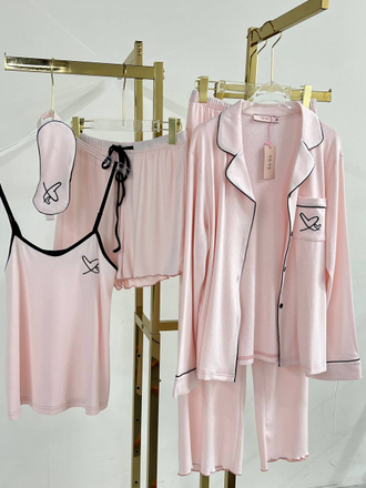 Пижама Виктория Сикрет 5в1 розовая