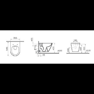 Подвесной унитаз Vitra Integra Round, 54 см, безободковый, 7041B003-0075