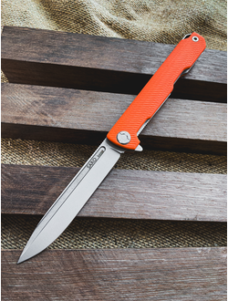 Складной нож Single EVO. Клинок ДОЛ, сталь AUS10, рукоять G10, цвет оранжевый