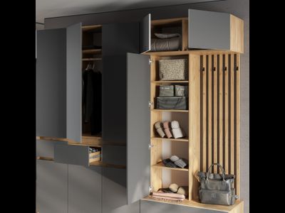 Прихожая Багира ПР-03 крафт /графит (Мебелони)