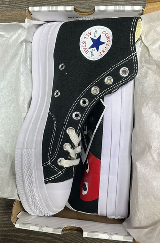 Кеды Converse Play Comme Des Garçons черные  высокие