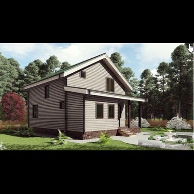Двухэтажный каркасный дом с четырьмя спальнями 130м² (SK34)