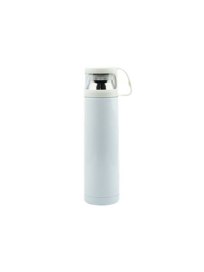 ТЕРМОС БЕЛЫЙ Алюминиевый с ПРОЗРАЧНОЙ КРЫШКОЙ 500 мл 1/50