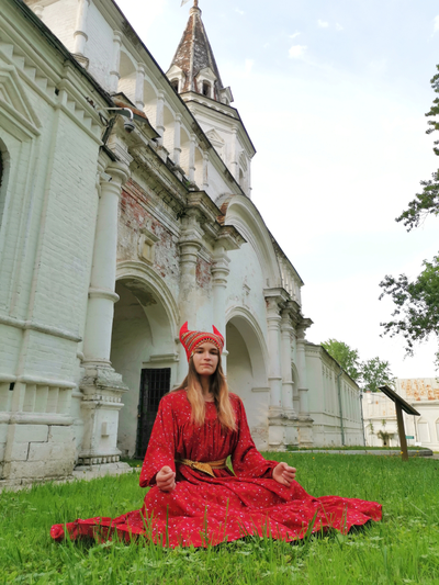 Платье ярусное "Птица Тройка"