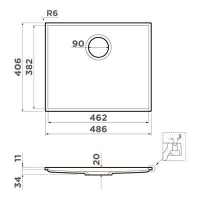 Мойка OMOIKIRI KITEN 48-INT