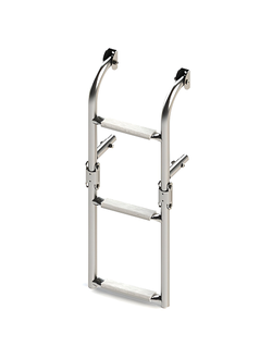 Трап складной с вертикальным креплением, 3 белых ступени (ширина 220 мм.)