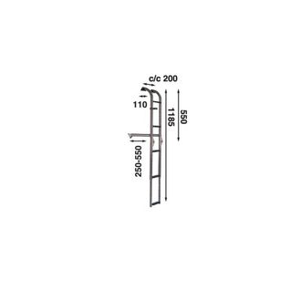 Трап транцевый Batsystem BUT55F 1185 x 200/210 x 470 мм 5 ступенек, 9519037495