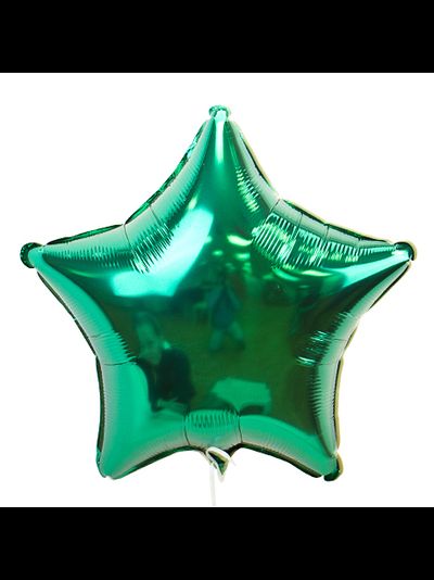 Шар фольгированный с гелием "Звезда зеленая" 45см
