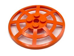 Dish 6 x 6 Inverted Radar Webbed - Type 2 Underside Attachment Positions at 90 degrees, Reddish Orange (4285b / 6466716)
