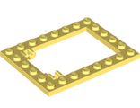 Plate, Modified 6 x 8 Trap Door Frame Horizontal (Long Pin Holders), Bright Light Yellow (92107 / 6331845)