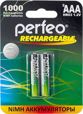 Батарейка аккумуляторная AAA никель-металлогидридная Perfeo AAA1000mAh/2BL 2 шт