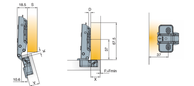 Петля мебельная Titus T-Type (накладная) 110/48/0 мм