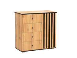 Спальня ЛИБЕРТИ - Комод 51.05 (опора 20мм) Дуб Вотан/Черный