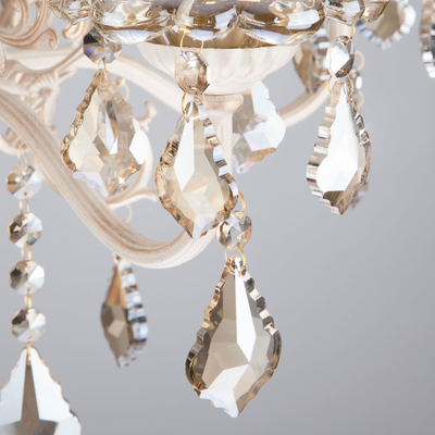 Люстра с тонированным хрусталем 3281/5 белый с золотом/тонированный хрусталь Strotskis Eurosvet