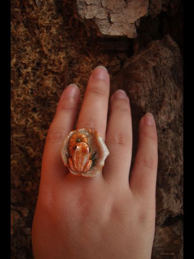 Кольцо с лягушкой "Принцесса Тыковка, наследница Урожайных Полей"