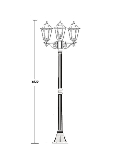 Садово-парковый светильник серии  Petersburg 3 (227см)