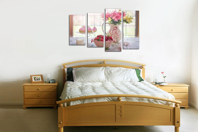 Модульная картина "Нежный десерт с клубникой"