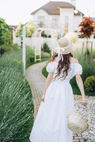 Платье белое льняное в бохо стиле