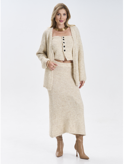 Костюм вязаный трикотажный теплый 3 в 1 юбка топ кардиган