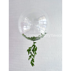 Шар баблс с живой зеленью 50см