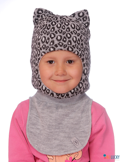 Шапка-шлем  20101-08, цвет серый,темно-серый р. 50-52