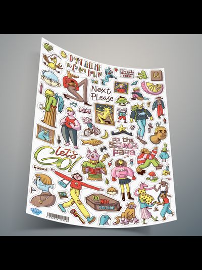 Набор стикеров наклеек необычные ЧЕЛОВЕЧКИ, 4 шт.