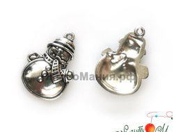 ПОДВЕСКА В ТИБЕТСКОМ СТИЛЕ "СНЕГОВИК" - 26*18мм - АНТИЧНОЕ СЕРЕБРО