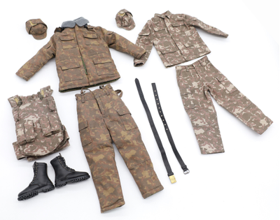 Комплект снаряжения российского морпеха в Чечне (версия А) - КОЛЛЕКЦИОННЫЙ КОМПЛЕКТ 1/6 Russia “October incident” 1993 Camouflage Uniform Set (RUS-036) - MarsDivine