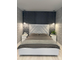 Кровать "Палермо" с молдингом светло-серого цвета
