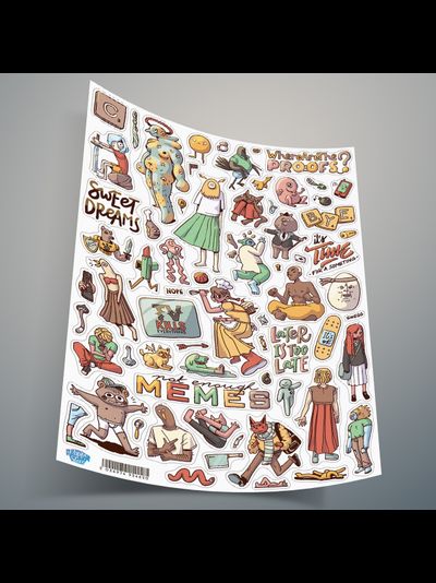 Набор стикеров наклеек необычные ЧЕЛОВЕЧКИ, 4 шт.