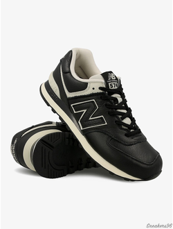 New Balance 574 Leather Black  Мужские (41-45)