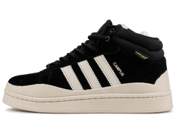 Adidas Campus With Fur White Black с мехом