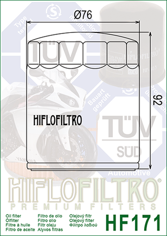 Масляный фильтр HIFLO FILTRO HF171B для Harley Davidson (63731-99, 63731-99A, 63798-99) // Buell Motorcycle