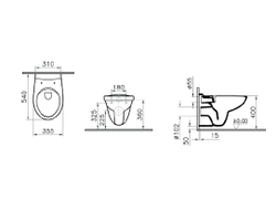 Комплект: Подвесной безободковый унитаз VitrA S10 Spinflush, с сиденьем микролифтом, инсталяцией и панелью управления 9842B003-7206