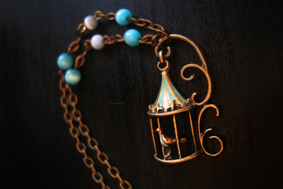 Бохо-подвеска "Птичка счастья" с кошачьим глазом