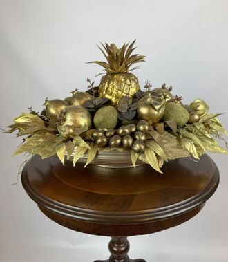 Золотой декор киви, ананас, гранат