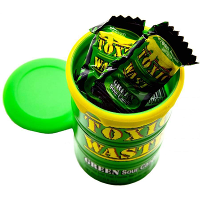 Самые кислые конфеты в мире Toxic Waste Green