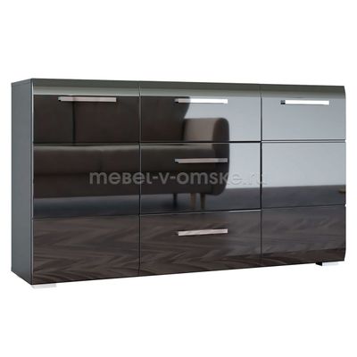 Комод Домино (Черный глянец)