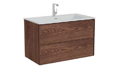 Шкаф Vitra Metropole Edge c 2 ящиками,  подсветкой в верхнем ящике, 100 см с, цвет ореховое дерево, 67156