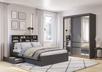 Спальный гарнитур «Симпл» Графит (BTS)