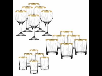 Набор фужеров и бокалов 18предметов Серпантин