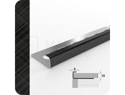 Профиль окантовочный для плитки Лука К 10НСК(304).2700.015 Кросс брашинг черный