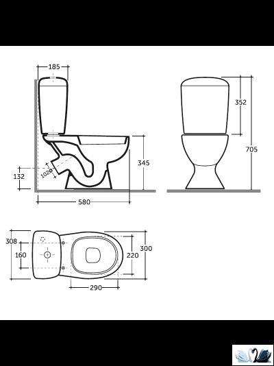 Унитаз-компакт Керамин Литл детский, белый, с бачком, сиденьем и механизмом Alcadrain