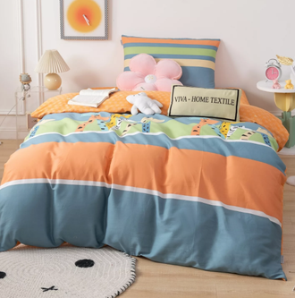 Детское постельное белье 1,5 спальное, рисунок Яркие полосы