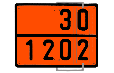 Оранжевая табличка с перекидной пластиной на пружине