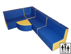 Детская игровая мебель "Зиг-заг" синий / желтый