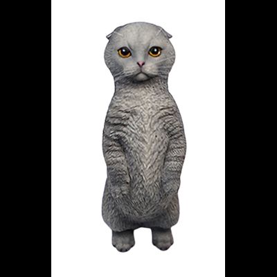 Вислоухий котик на задних лапках (серый) - Коллекционная ФИГУРКА 1/6 scale  Scottish Fold 2.0 (JXK106D) - JXK