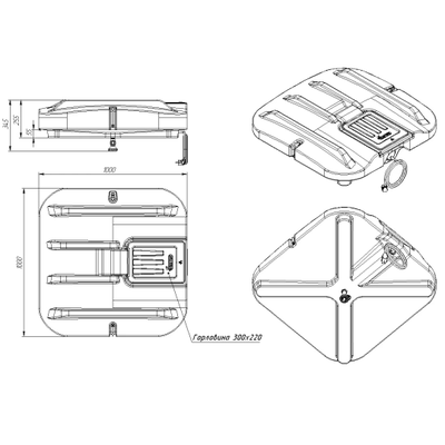 Размеры бака для душа Росток ОК 150 с подогревом